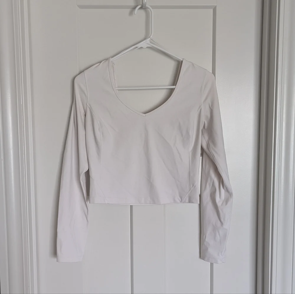 Lululemon Align Long Sleeve Cropped Top - White sz 8